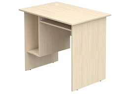 Стол для кабинета информатики компьютерный 1-местный школьный с выдвижной полкой (Дуб Молочный)