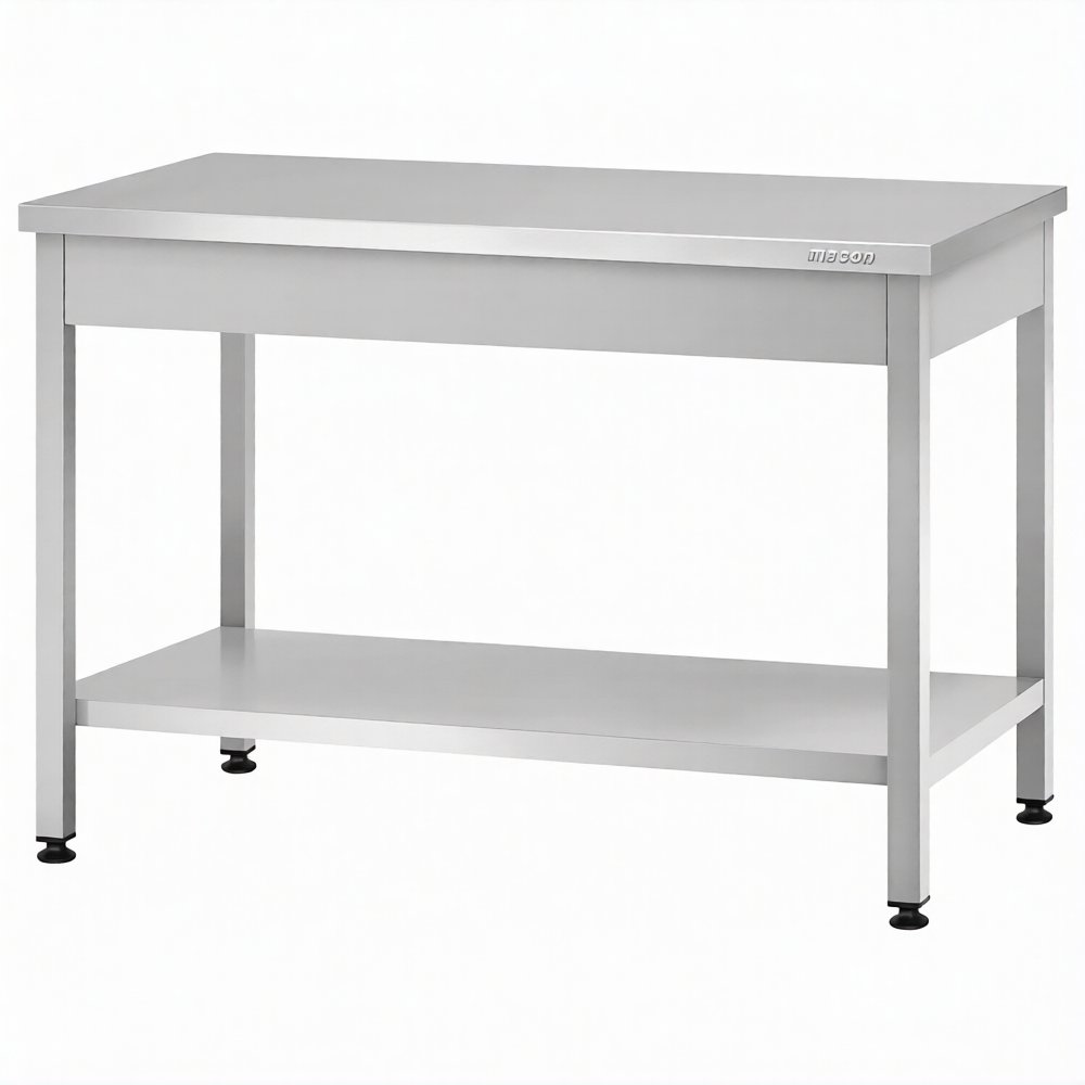 Стол производственный СПРп - 860х1500х600 «Profi Inox» (полка сплошная)