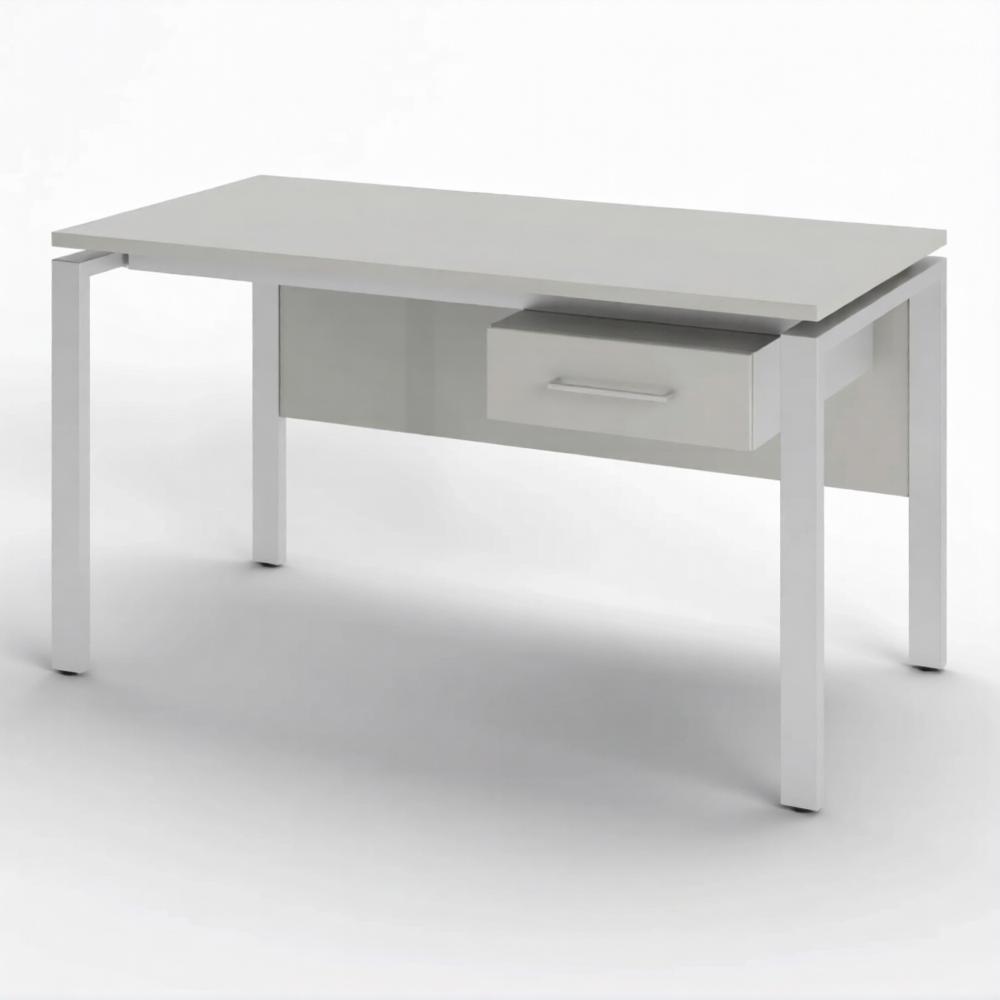 Стол рабочий 1 ящик СрТ-21 (тип 1) (1600х800х750) (столешница ЛДСП серый, каркас серый)