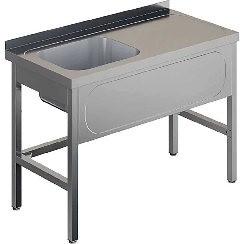 Ванна моечная цельнотянутая с рабочей поверхностью с бортом ВМЦР/1-10/6-БЛ