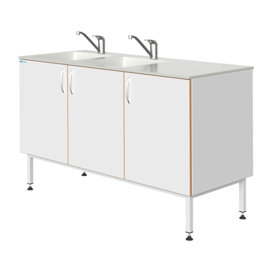 Мойка СОВЛАБ 1500 МПП-2 врезная двойная п/пропилен