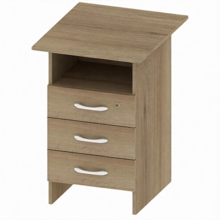 Тумба с полкой и тремя выкатными ящиками ОФ-СТ-257-2