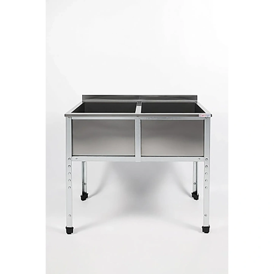 Ванна моечная двухсекционная с бортом ВМС-2/4-Б-ЭЦ