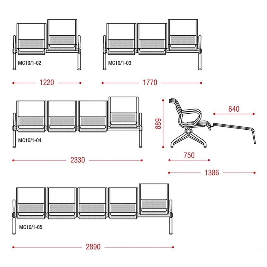 Многоместная секция Вояж с местом для инвалидов (модель МС 10/1)