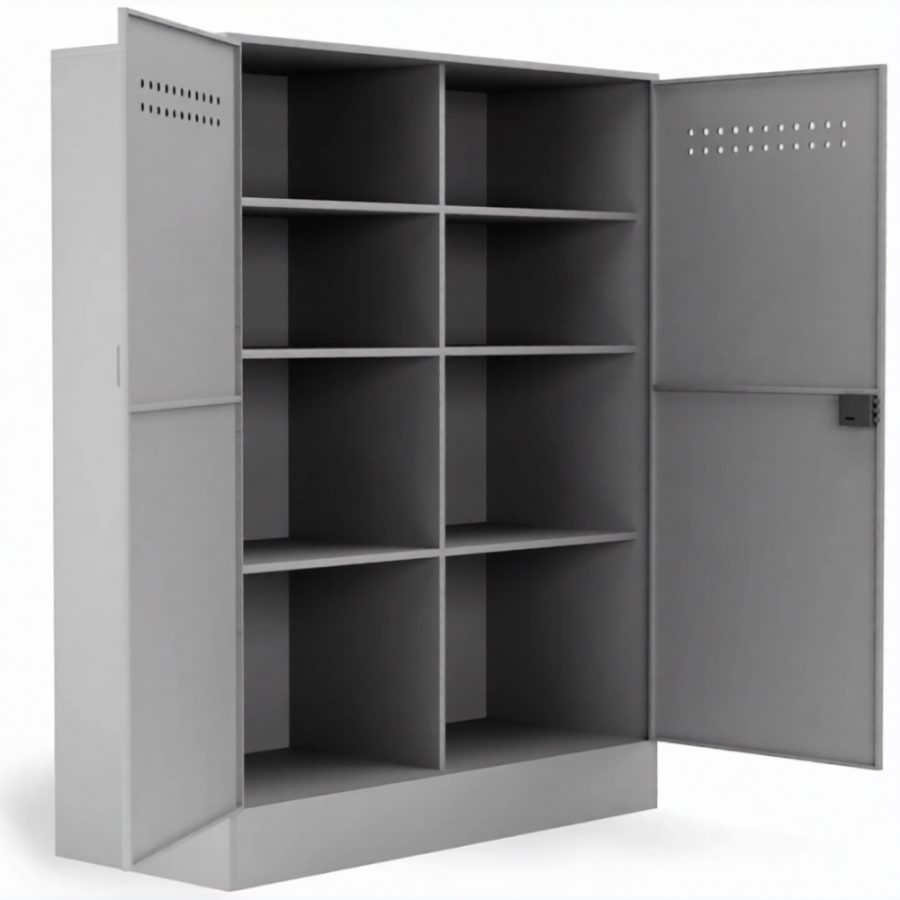 Шкаф усиленный для хранения бронежилетов и касок БРК-8 (2000х1565х650)