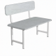 Банкетка двухместная БМ-2х (кожзам Эконом светло-серый, каркас белый)