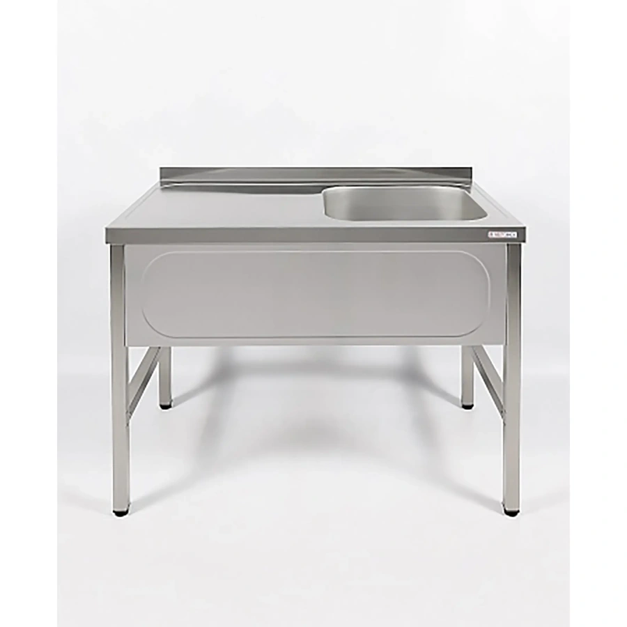 Ванна моечная цельнотянутая с рабочей поверхностью с бортом ВМЦР/1-10/7-БП