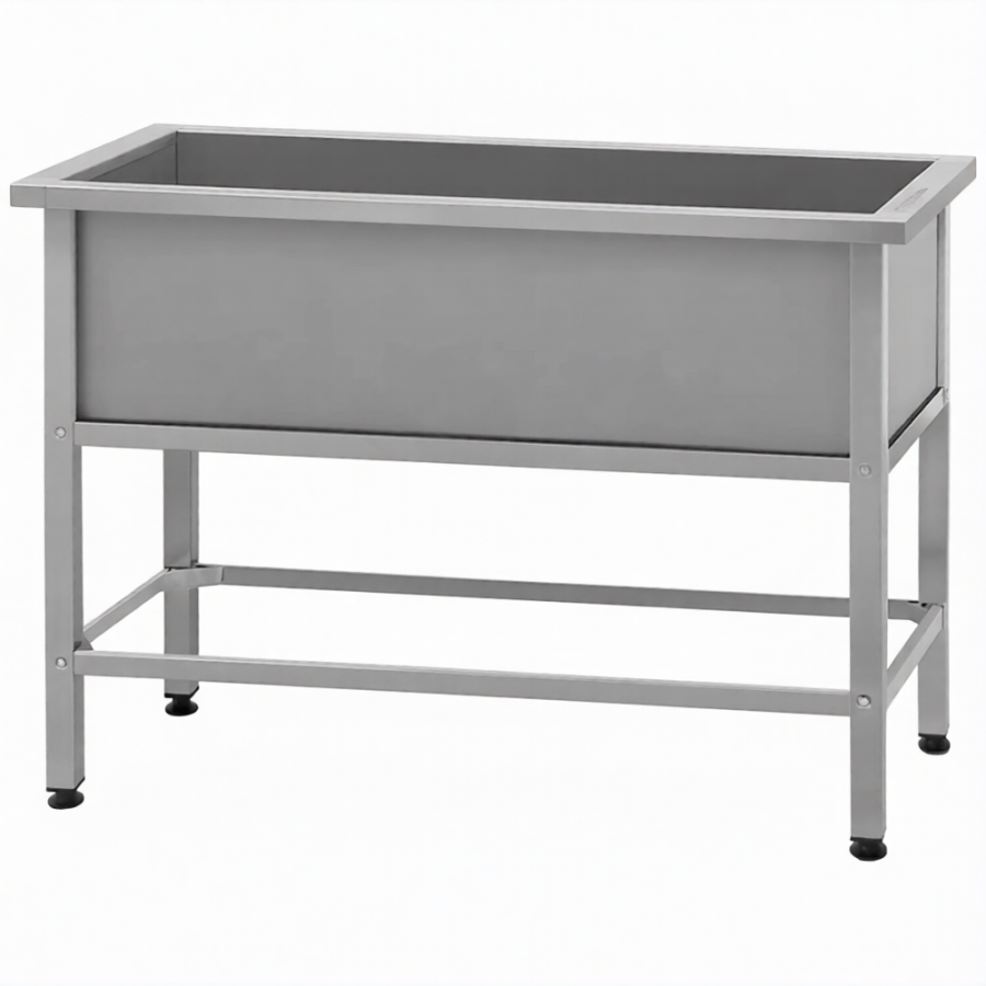 Ванна моечная ВМСн 1010  1 м/о 910х430х350 (полка с отв. борт; ножка проф. тр. 40х40)